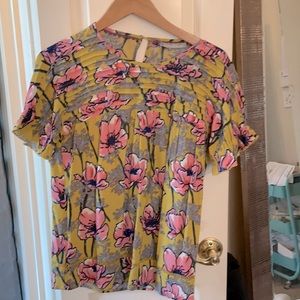 ANTHROPLOGIE POPPY FLORAL BLOUSE